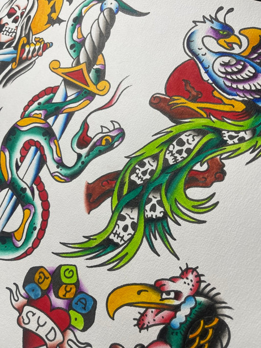 A3 Original Tattoo Flash Sheet