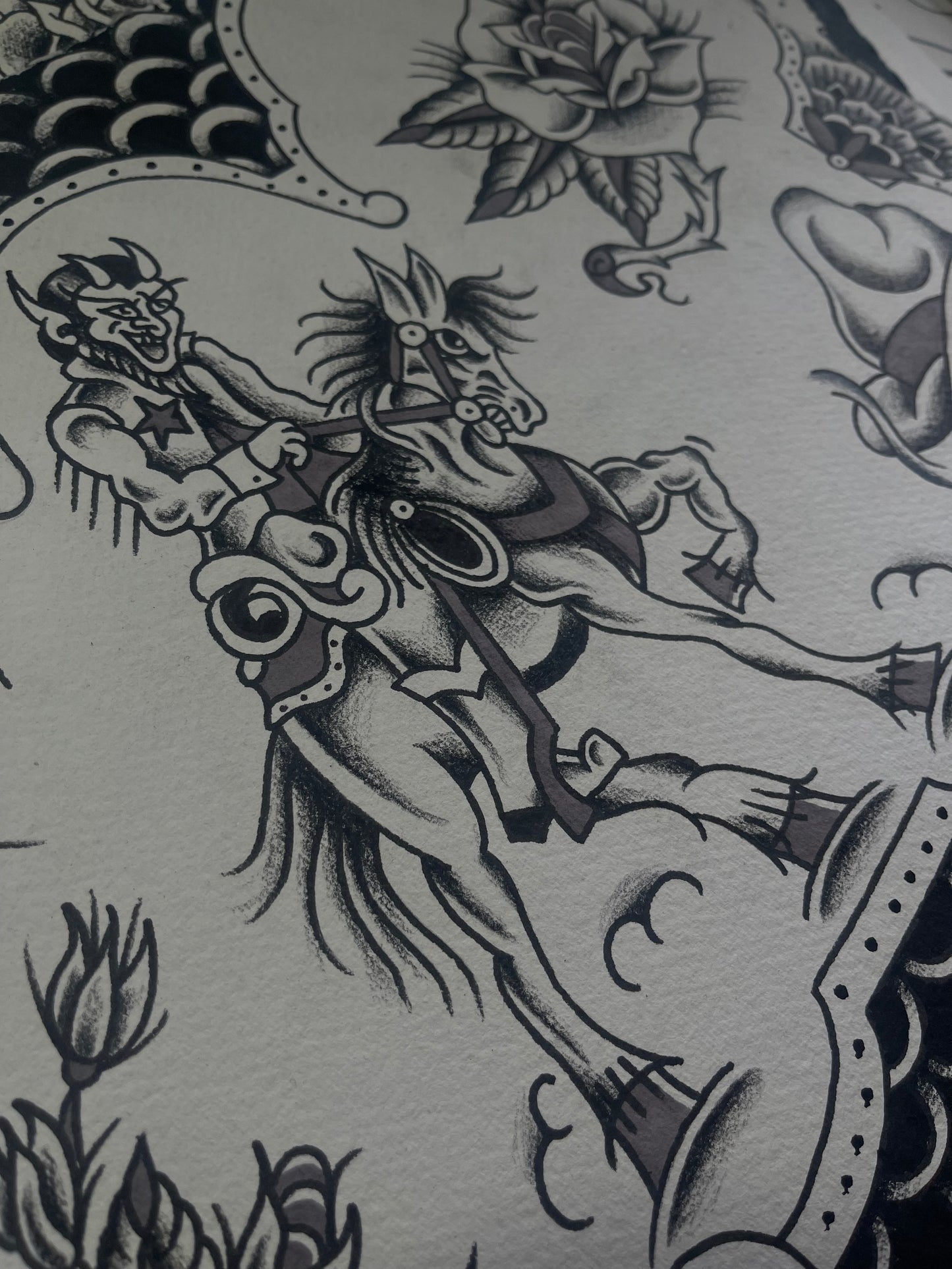 Redemption - A3 Original Tattoo Flash Sheet