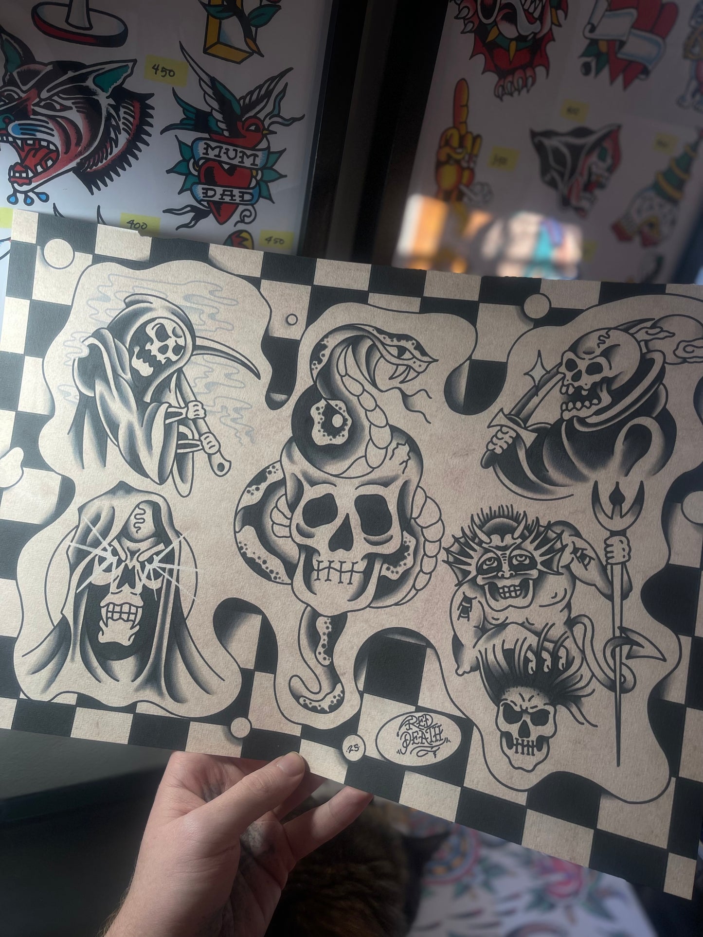 Skull Collector - Tattoo Flash Print