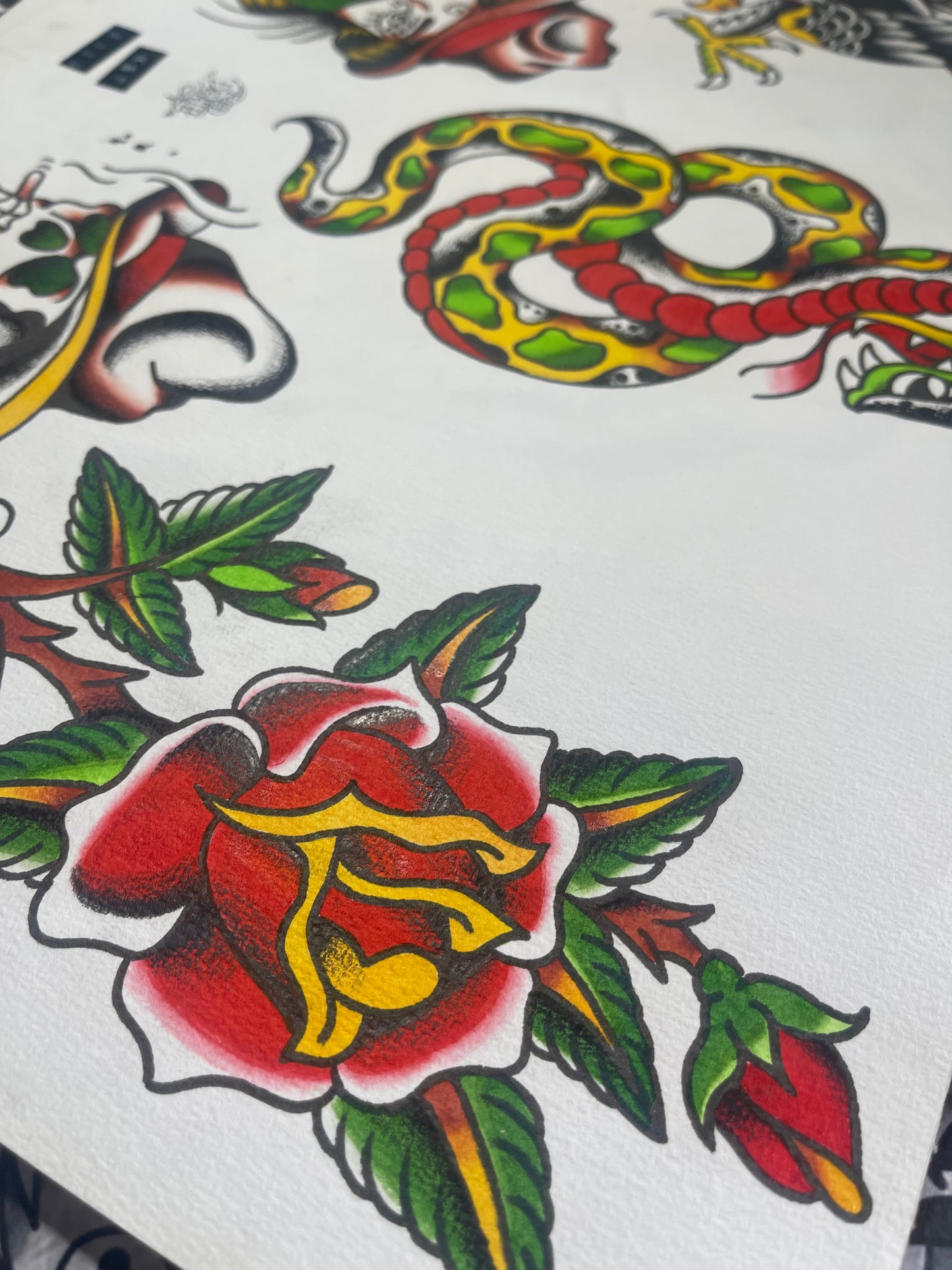 Redemption 2 - A3 Original Tattoo Flash Sheet