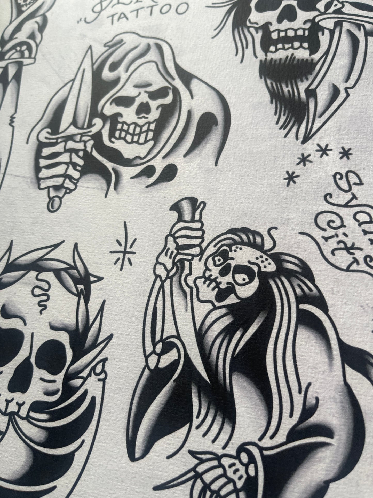 Skulls - Tattoo Flash Print