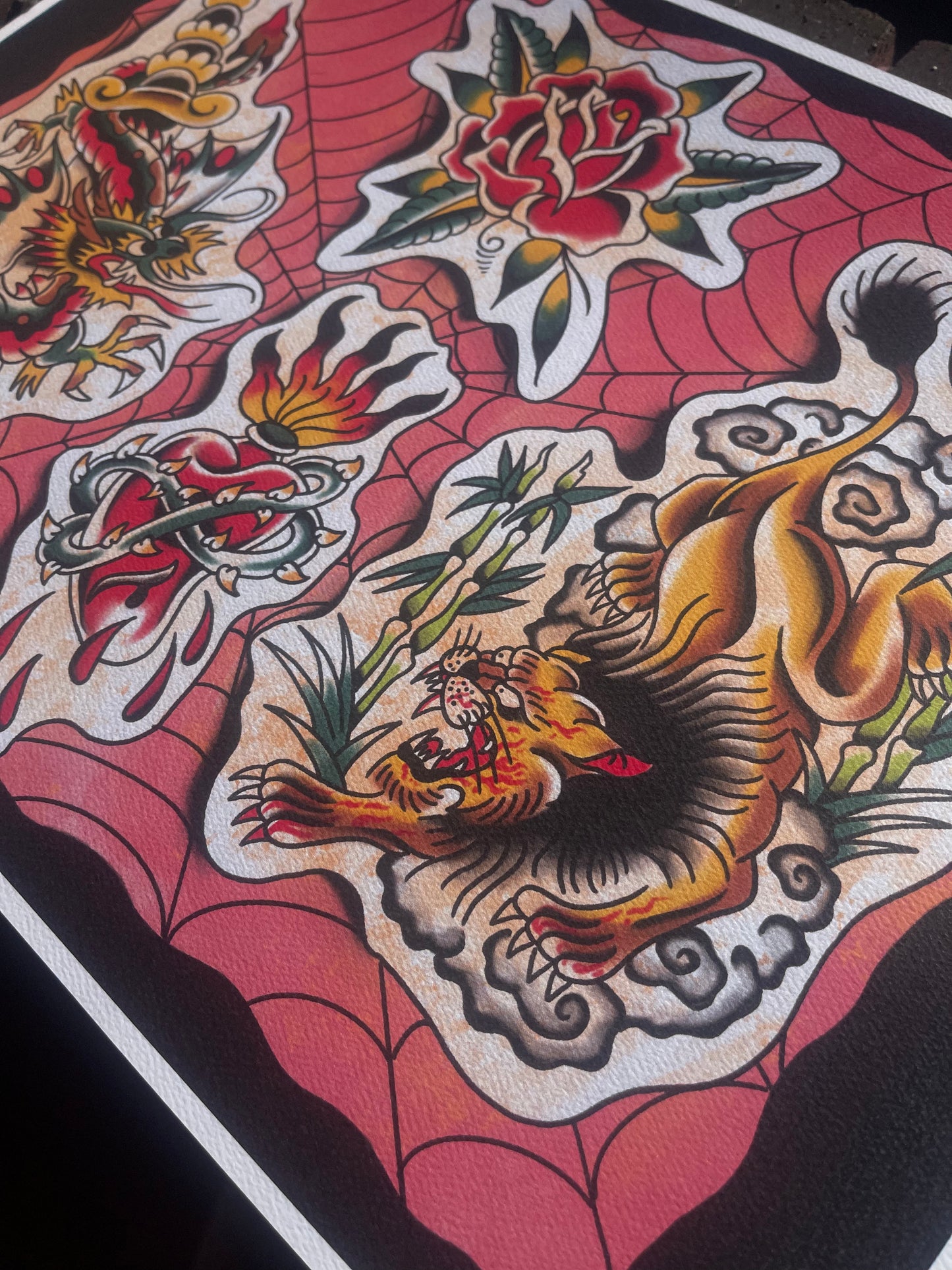 2022 Flash Set, RED - A3 Tattoo Flash Sheet Print