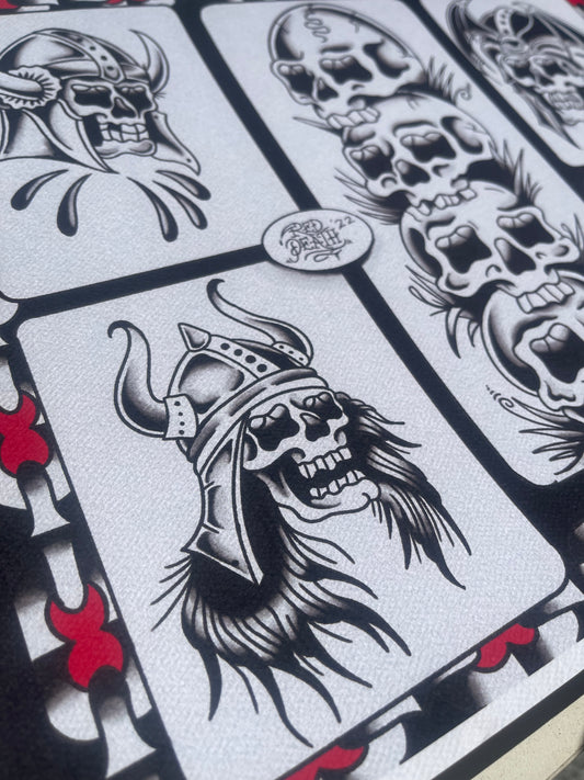 2022 Flash Set, SKULLS - A3 Tattoo Flash Sheet Print