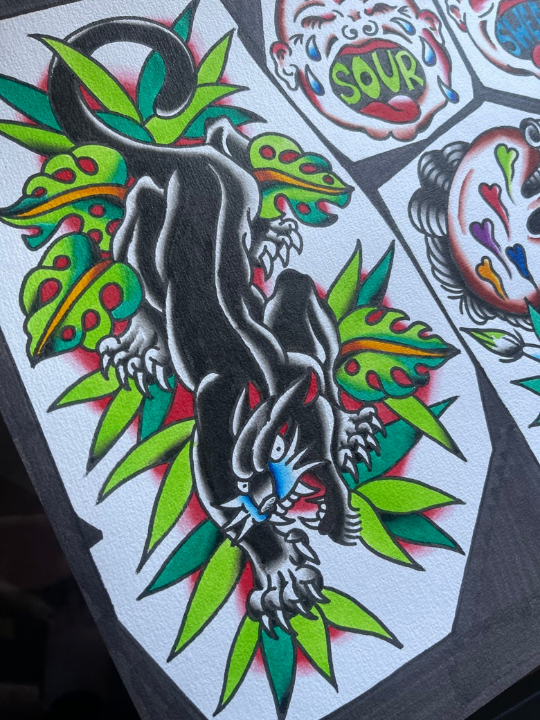 Old Soul - Original A3 Tattoo Flash Sheet