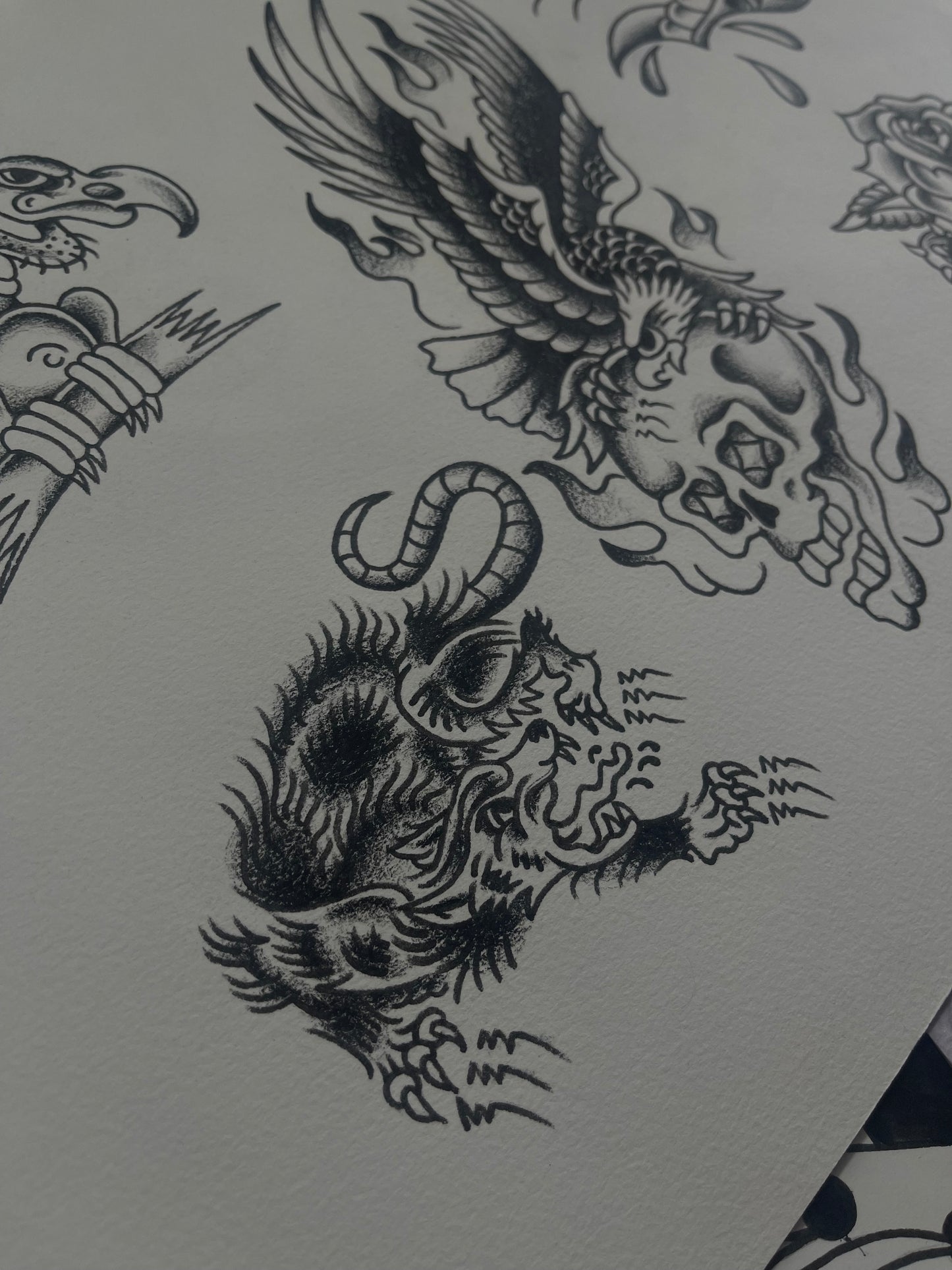 Rat Race - A3 Original Tattoo Flash Sheet