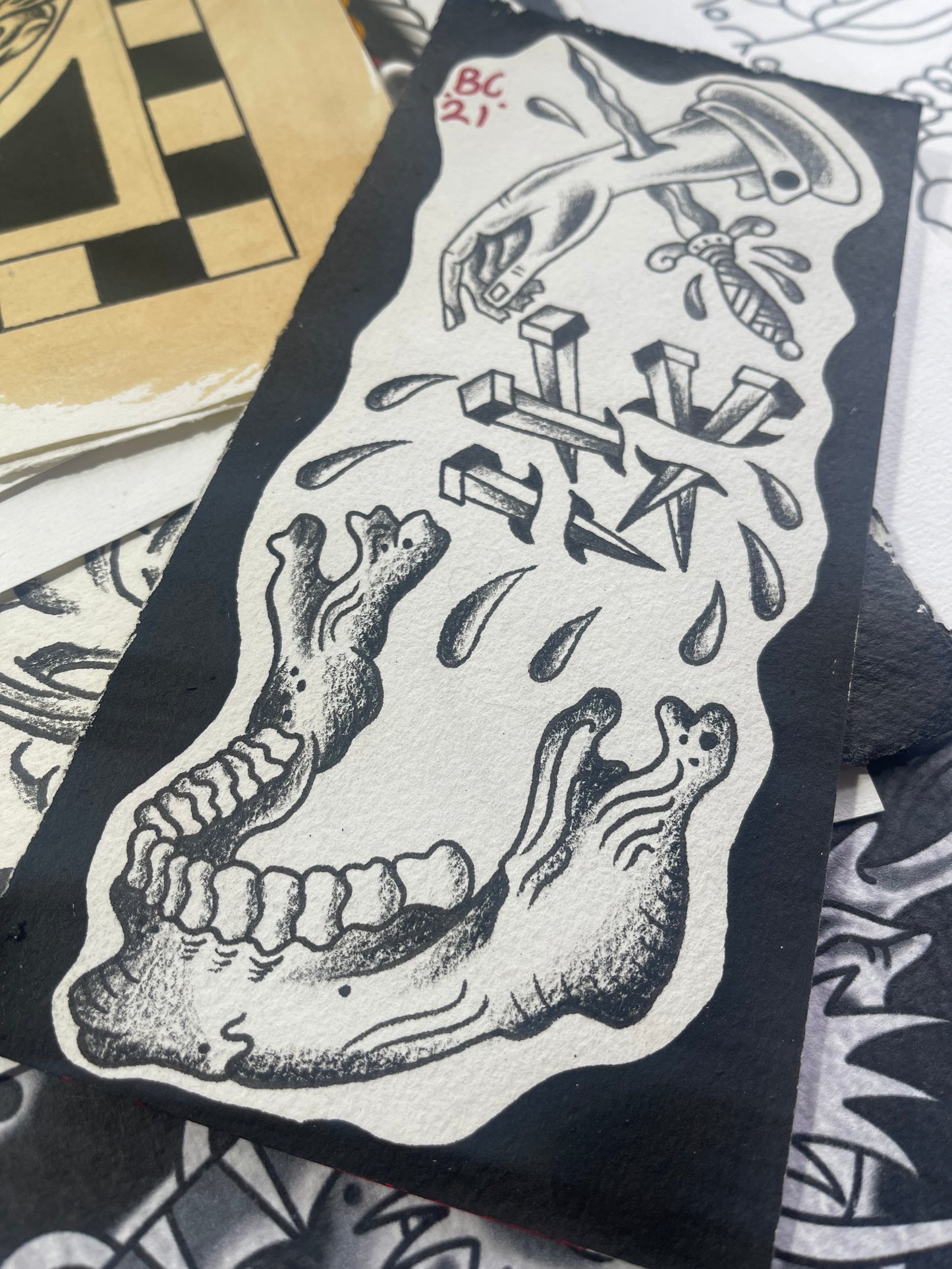 Triple Stack - Original Tattoo Flash 21x10
