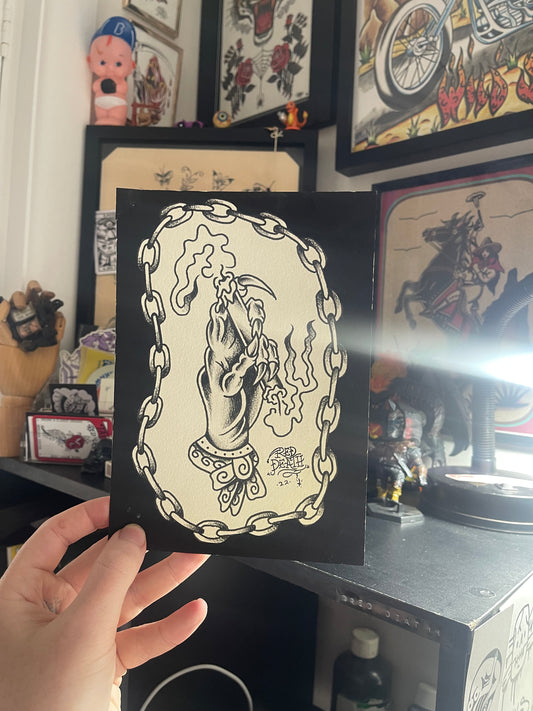 Candle Holder - A5 Original Tattoo Flash