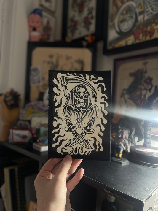 Reaper Mini - A5 Original Tattoo Flash