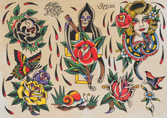 To plant a seed - Tattoo Flash Sheet Print
