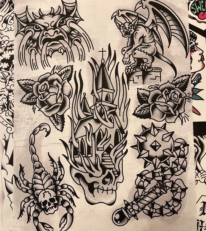 Church Burner - Tattoo Flash Print