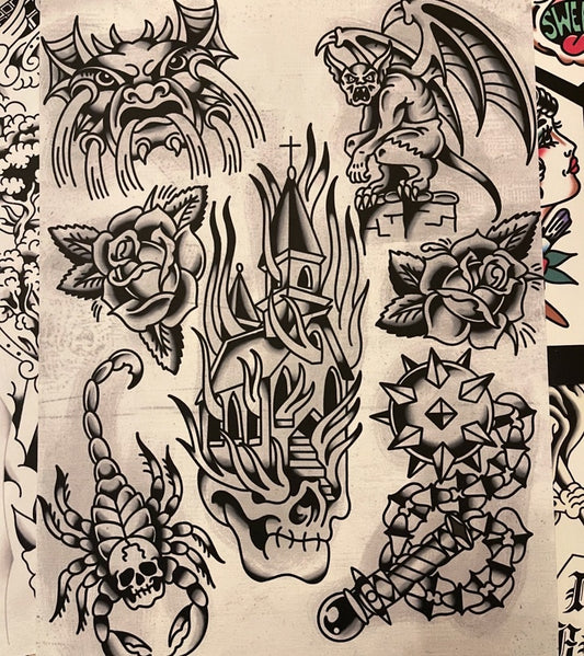 Church Burner - Tattoo Flash Print