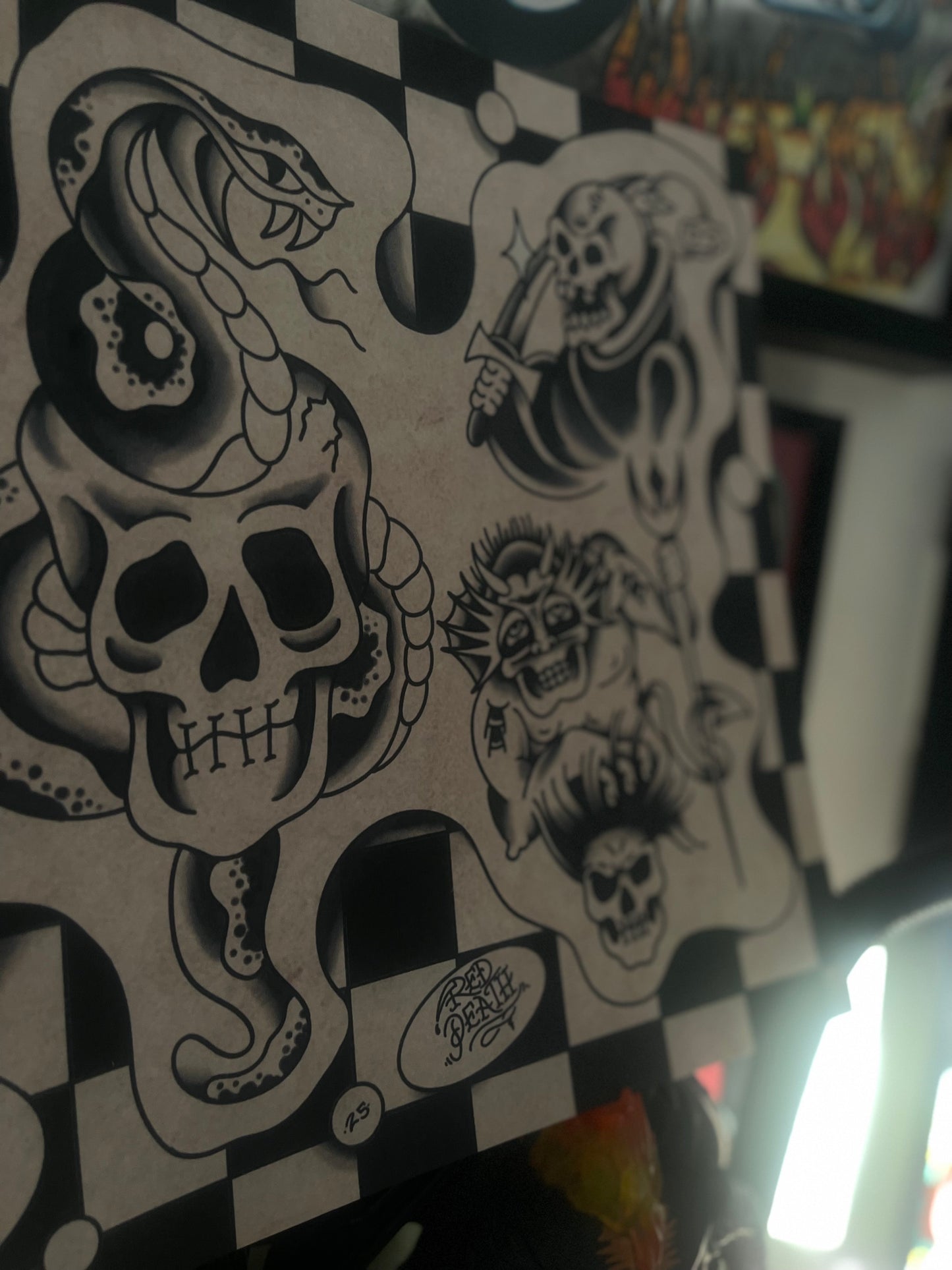Skull Collector - Tattoo Flash Print