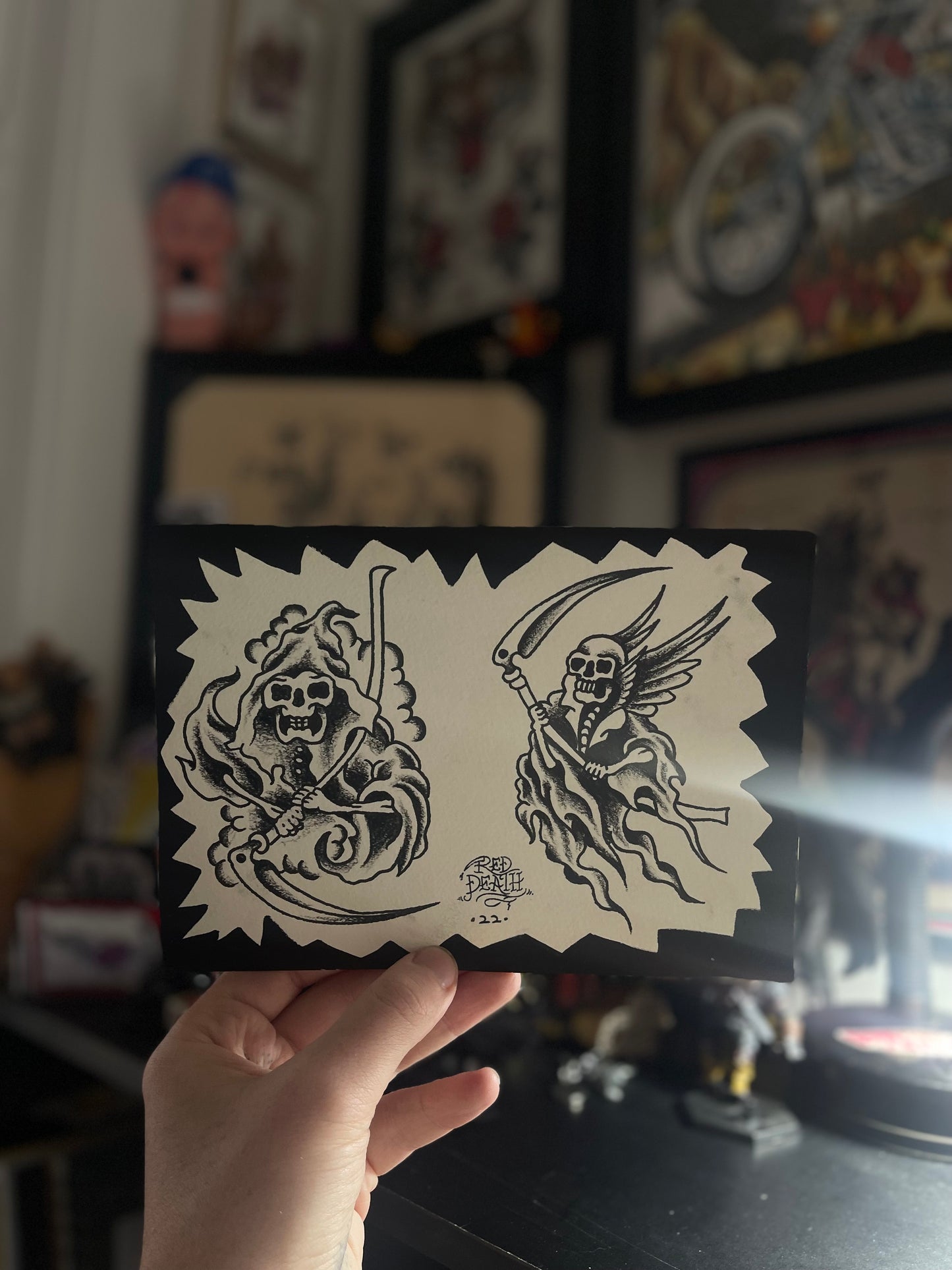 Skeletal Remains - A5 Original Tattoo Flash