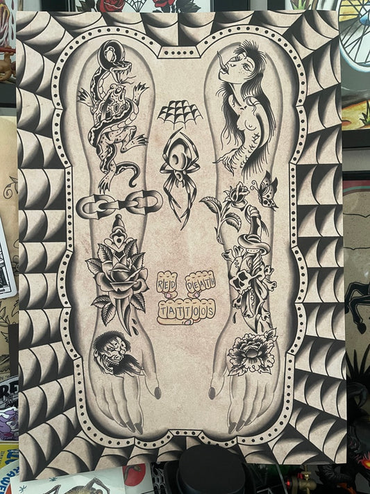 Into My Arms - Tattoo Flash Print