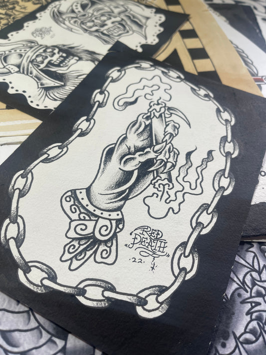 Candle Holder - A5 Original Tattoo Flash