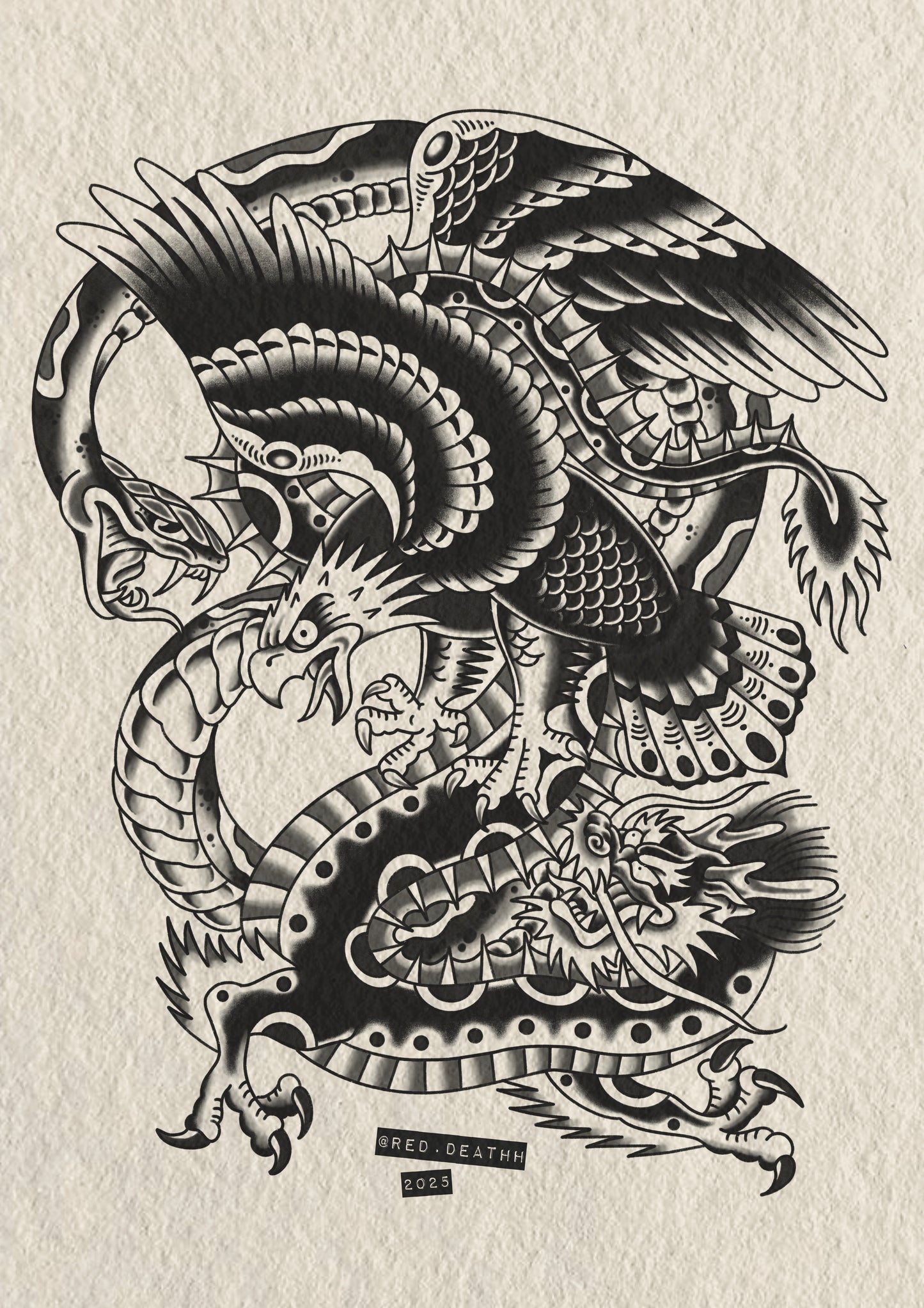 Battle Royale - Black and Grey  Print