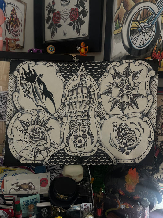 Gauntlet - A3 Original Tattoo Flash Sheet
