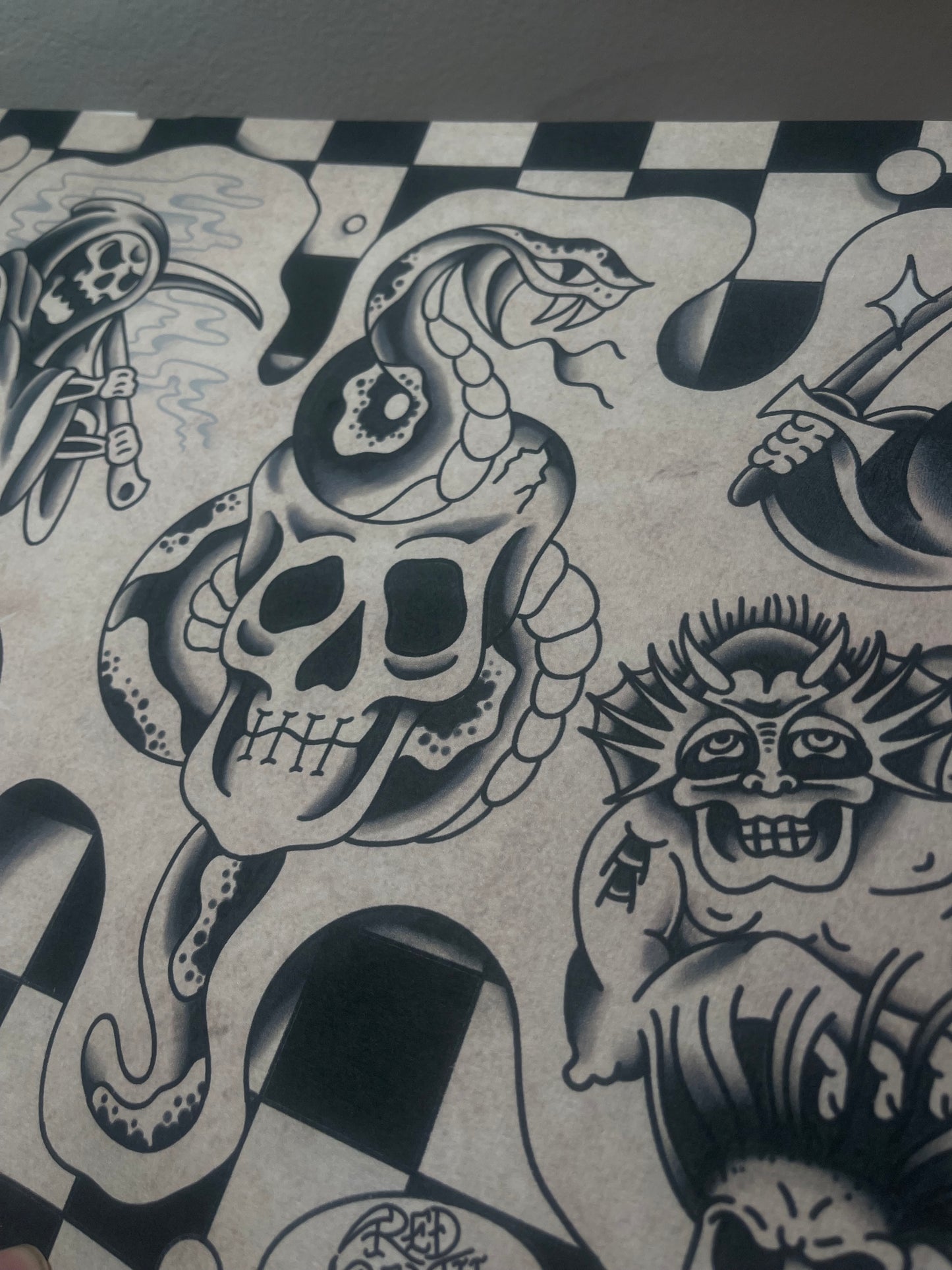 Skull Collector - Tattoo Flash Print