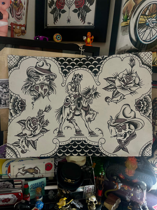 Redemption - A3 Original Tattoo Flash Sheet