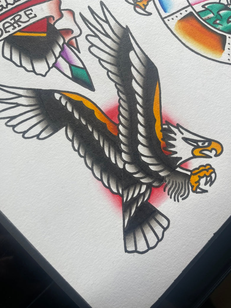 Sailor's Grave - A3 Original Tattoo Flash Sheet